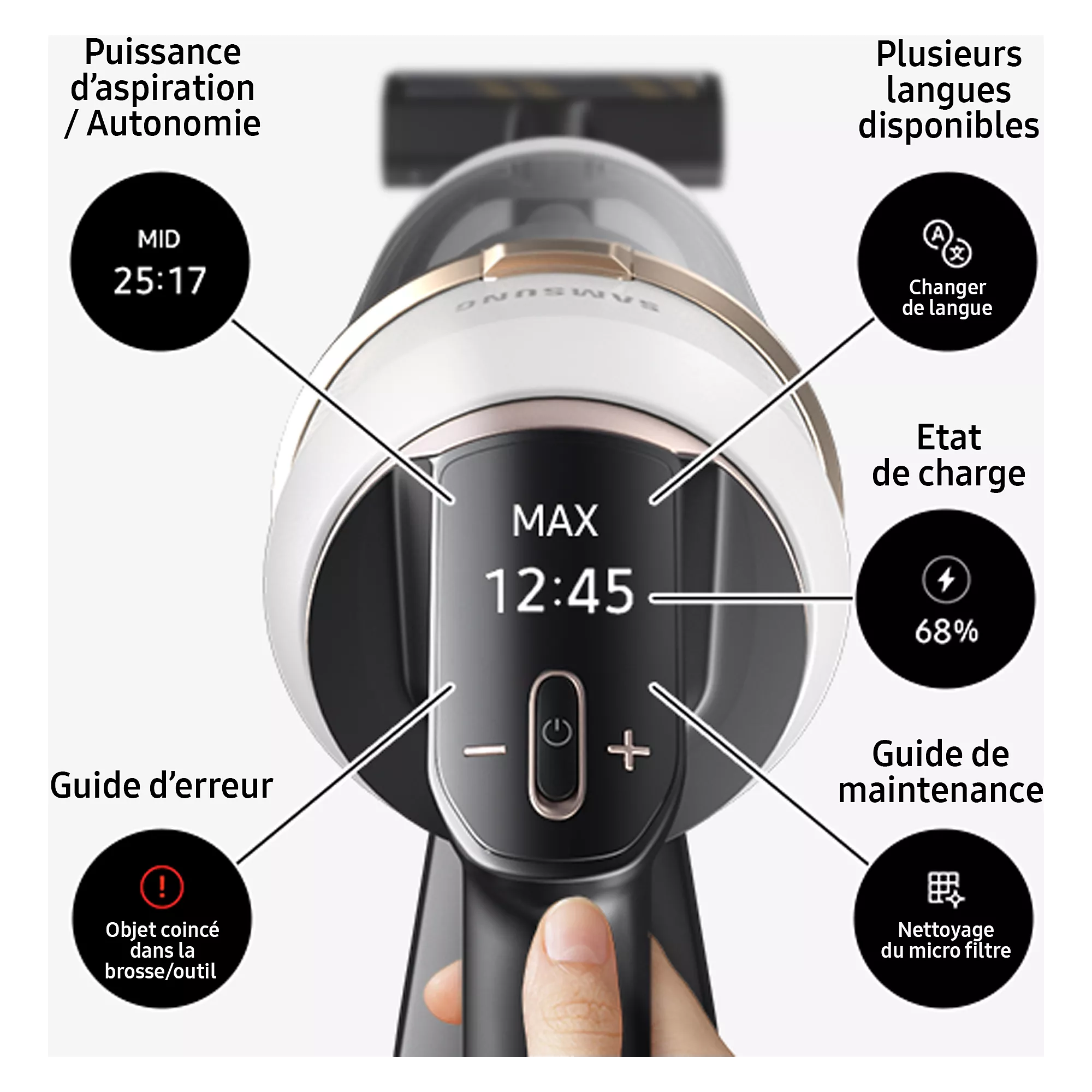 ASPIRATEUR RECHARGEABLE BALAI ET MAIN SAMSUNG VS20C95E4TB – Image 6