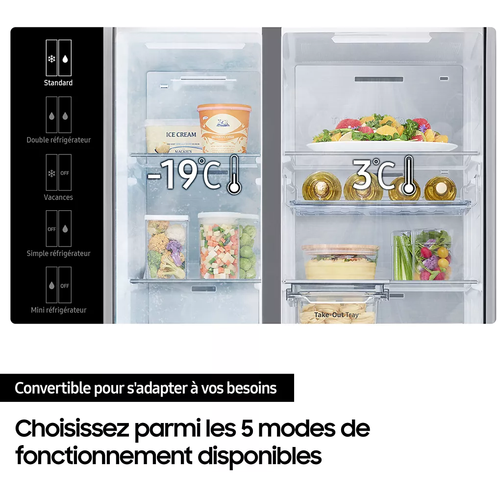 REF AMERICAIN 178,4CM AVEC ECRAN TACTILE 21,5"WIFI SAMSUNG RS90F66BET – Image 6